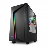CABINET MIDDLE TOWER NO PSU - CABINET ATX SHARKOON REV100 RGB NERO 7SLOT 45,2X21,5X44,4CM 3X3,5'' 2X2,5'' 2XUSB3.0 1XVENTOLA-RGB-120MM FINESTRA LATERALE DESTRA - Borgaro Online