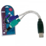 CAVI COMMUTATORI E ADATTATORI - ADATTATORE PS2/USB  DIGITUS DA70118 X CONNETTERE MOUSE E TASTIERE PS2 A PORTA USB A - EAN: 4016032117933 - Borgaro Online