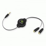 CAVI CAVI RETRATTILI - CAVO JACK DA 3,5MM A SPLITTER PER 2 AURICOLARI RETTRATTILE EUCABLESPLIT NERO RETRAK 0181204000338 - Borgaro Online